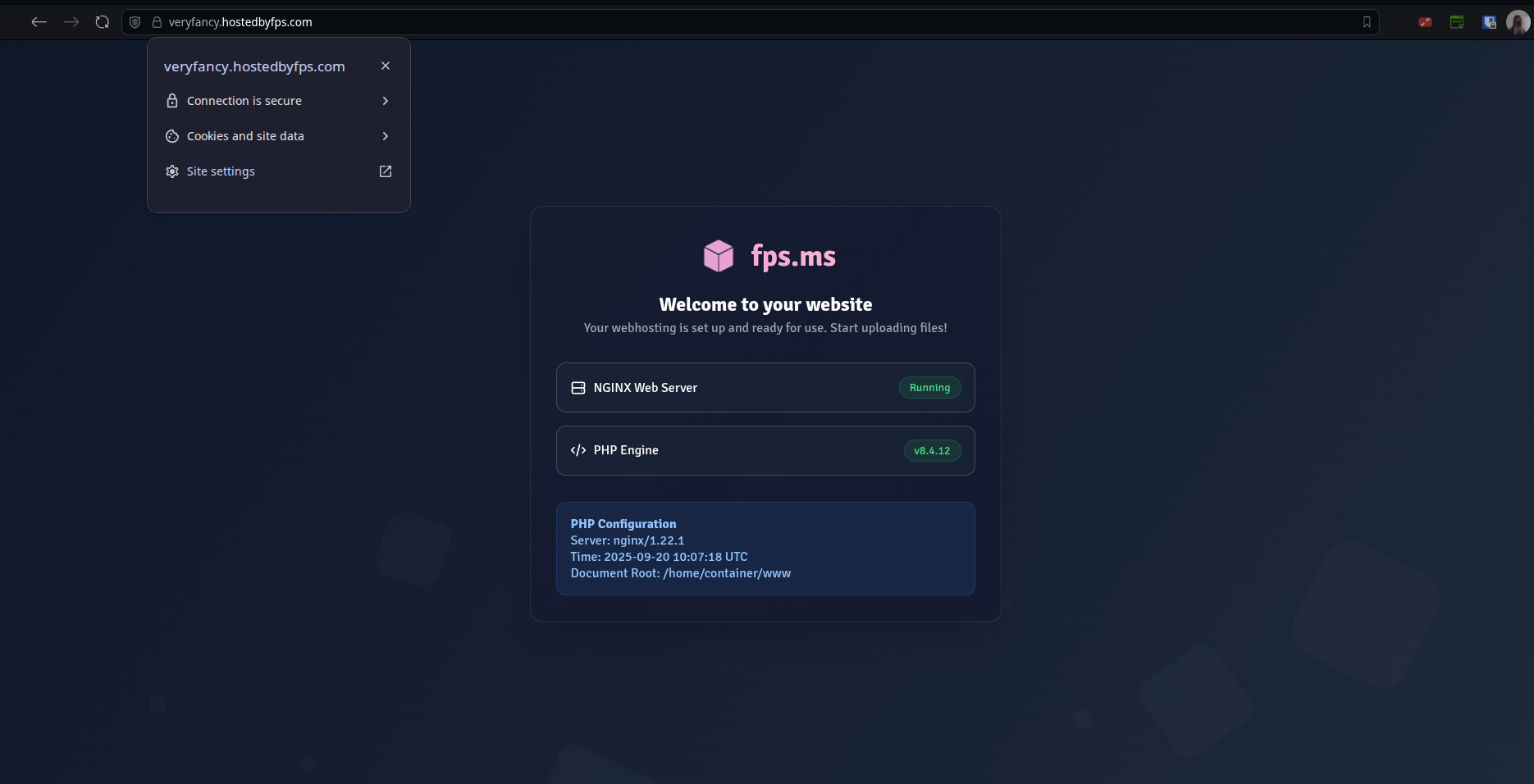 FPS.ms site using the custom domain and SSL