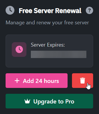 Delete a Free Server