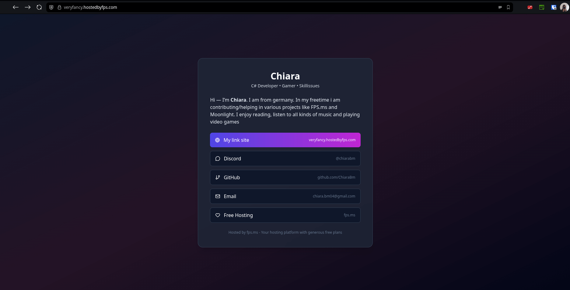 Example about me with SSL certificate